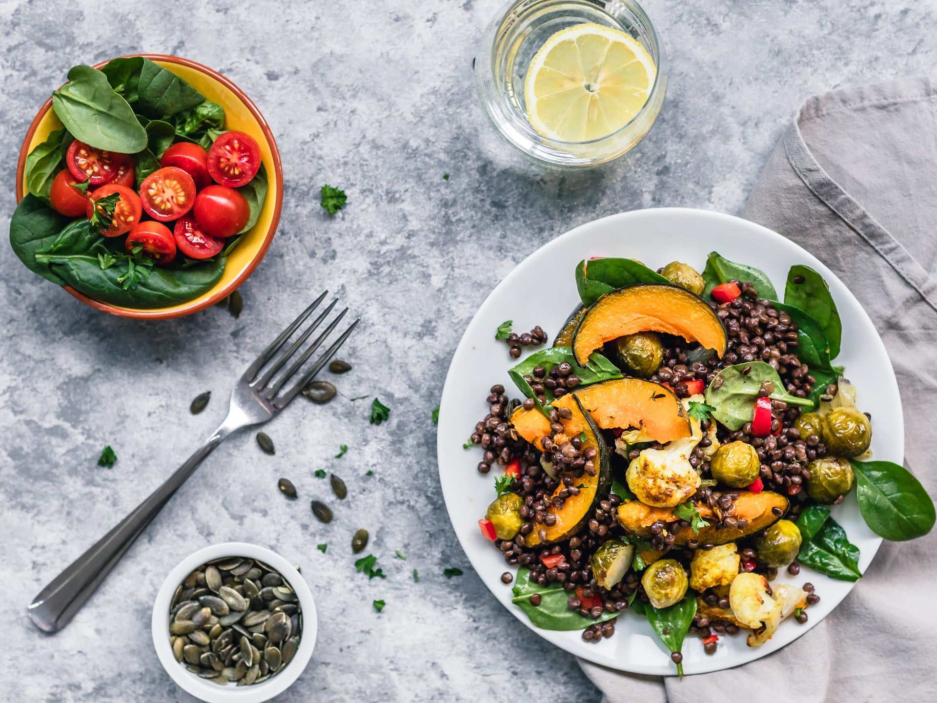 Salade de lentilles au fromage de brebis